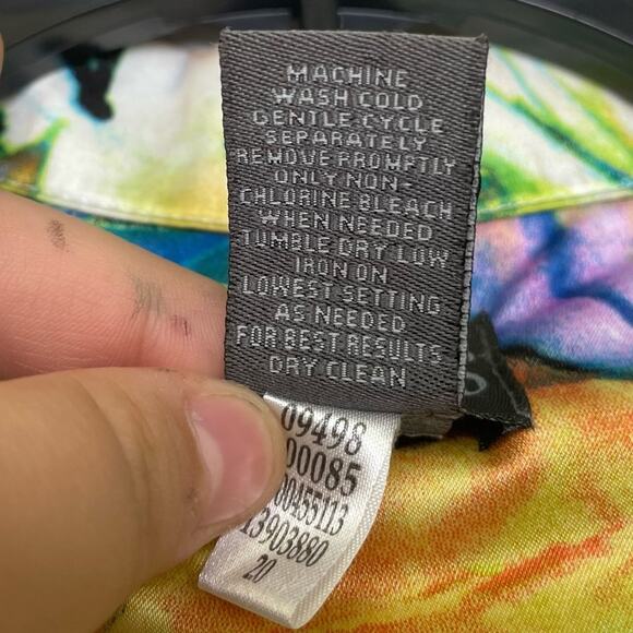 Additions by Chico's colorful floral button down blouse size 2 some stretch - Picture 7 of 9